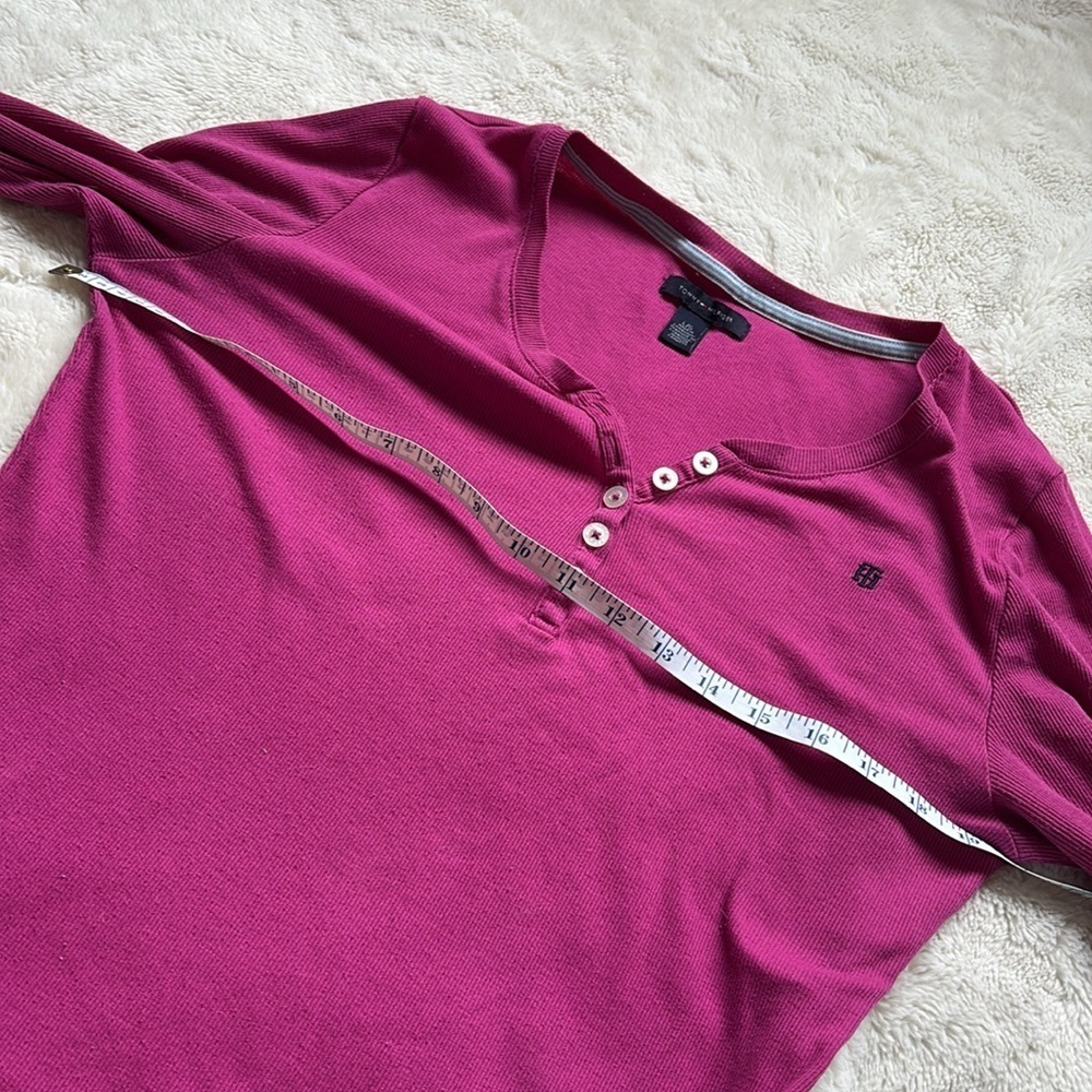 Tommy Hilfiger Pink Long Sleeve Top Button Up Large - Picture 7 of 9